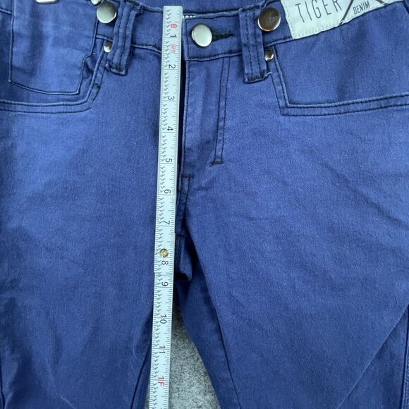 Tiger X Horse Denim Pants Mens 28 Blue Skinny Zip Ankle Flap Pocket Streetwear - Picture 6 of 10